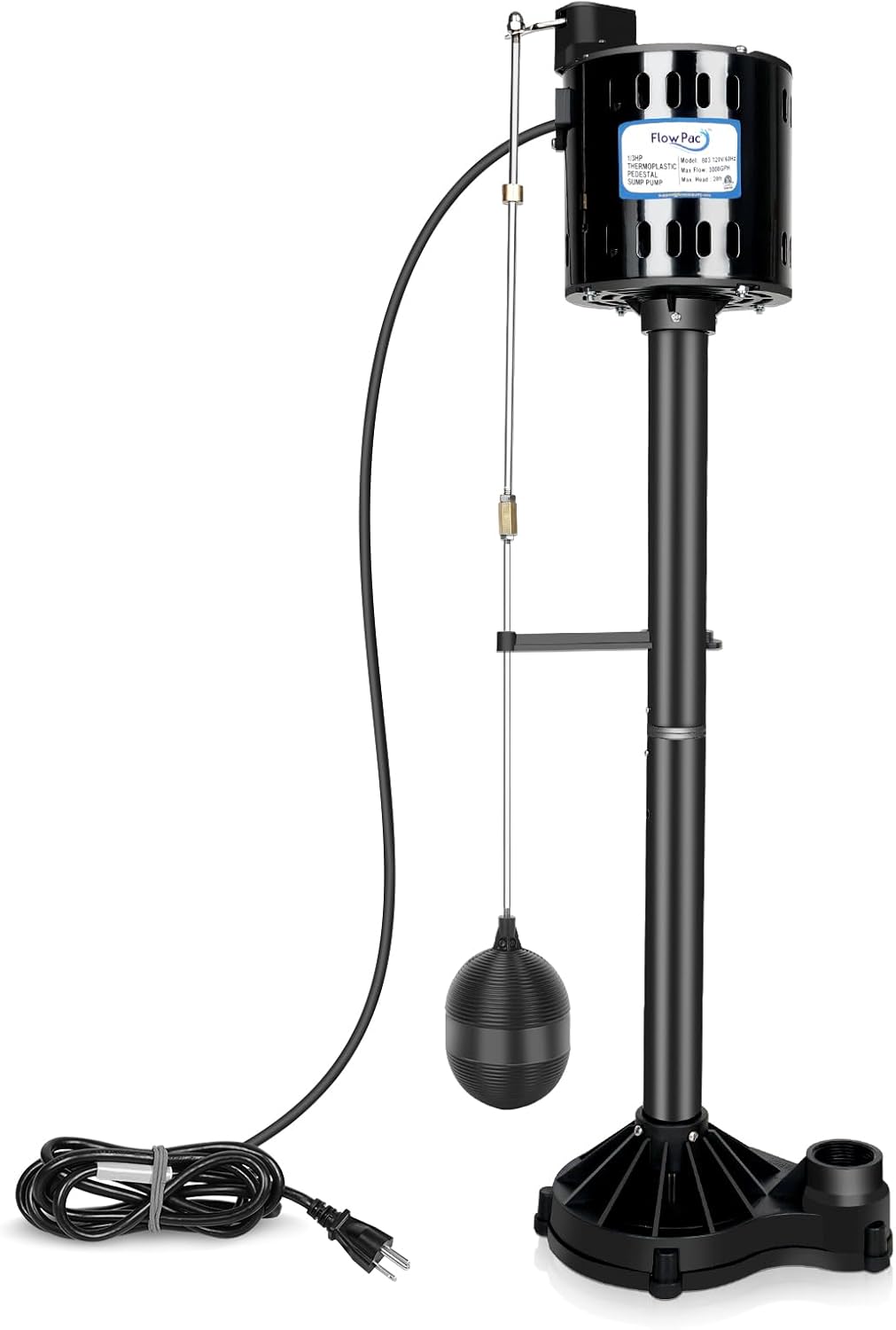 Pedestal Sump Pump with Vertical Float Switch for Home Use