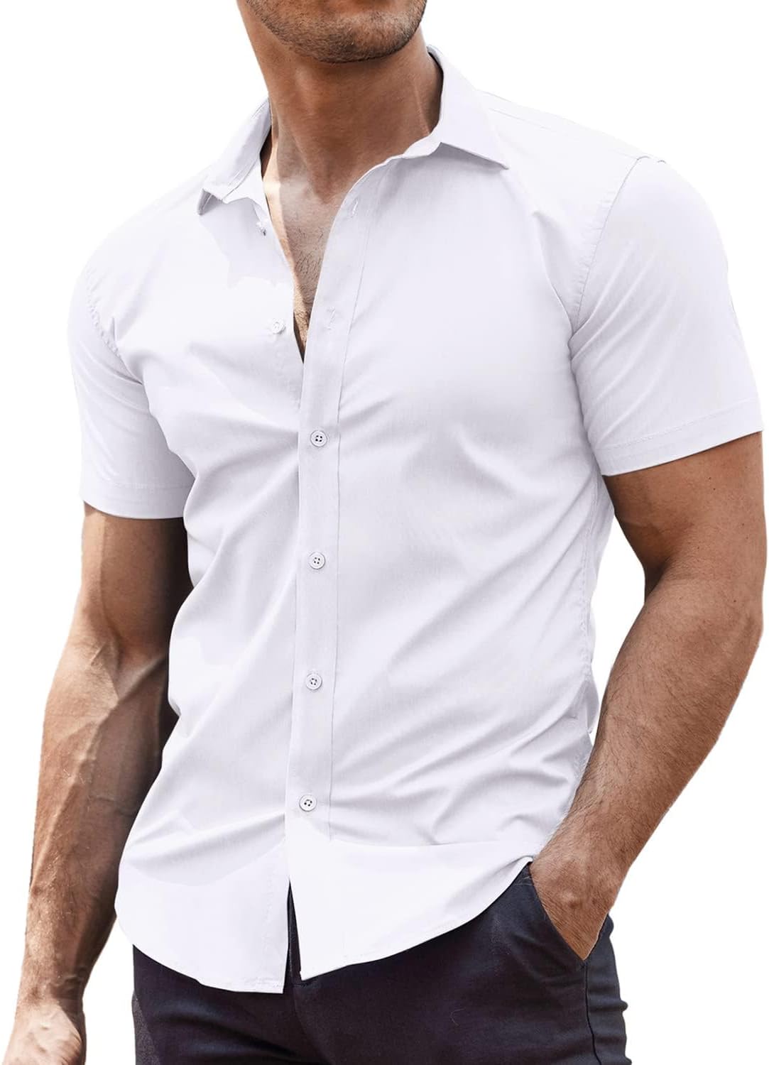 COOFANDY Men's Muscle Fit Dress Shirts for Stylish Comfort