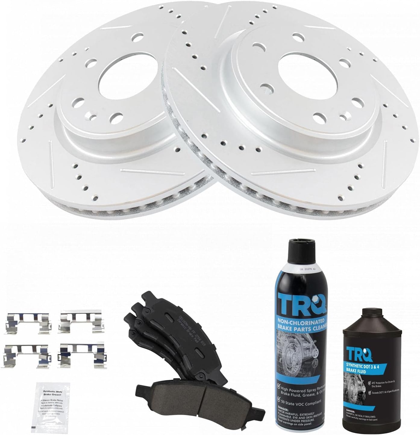 TRQ Brake Rotor & Ceramic Pad Front Kit for Buick Enclave & More