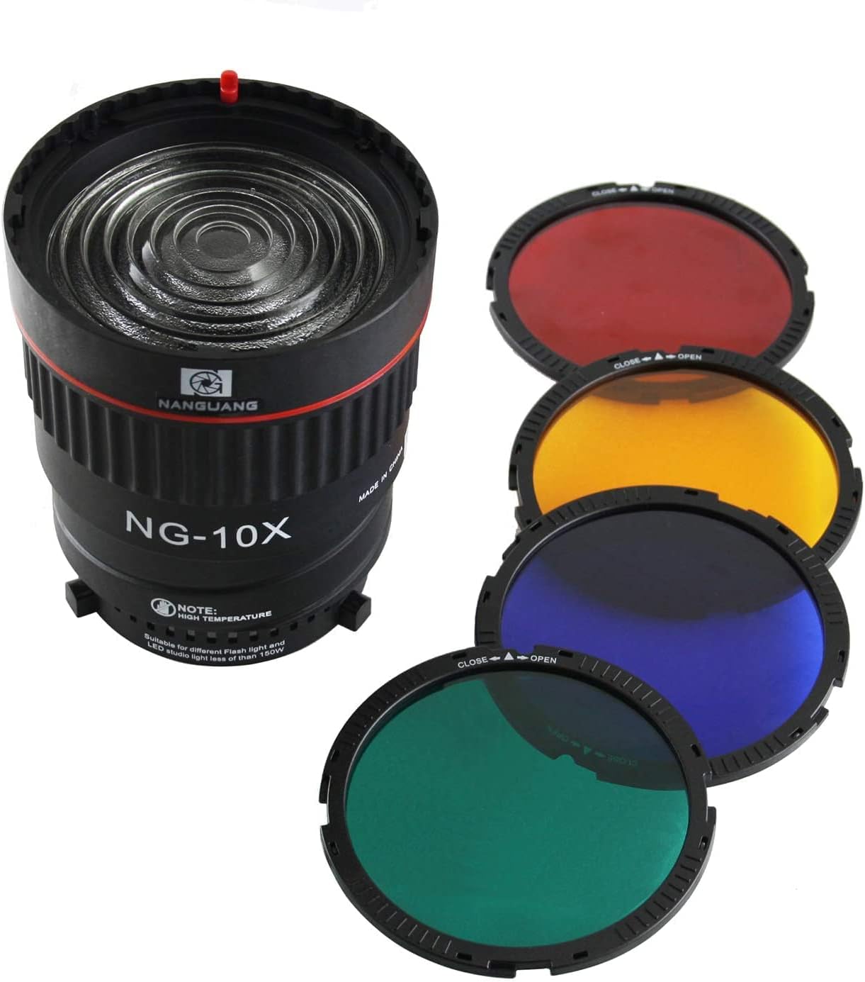 Hersmay NG-10X Bowens Mount Fresnel Lens Adapter for Studio Lights