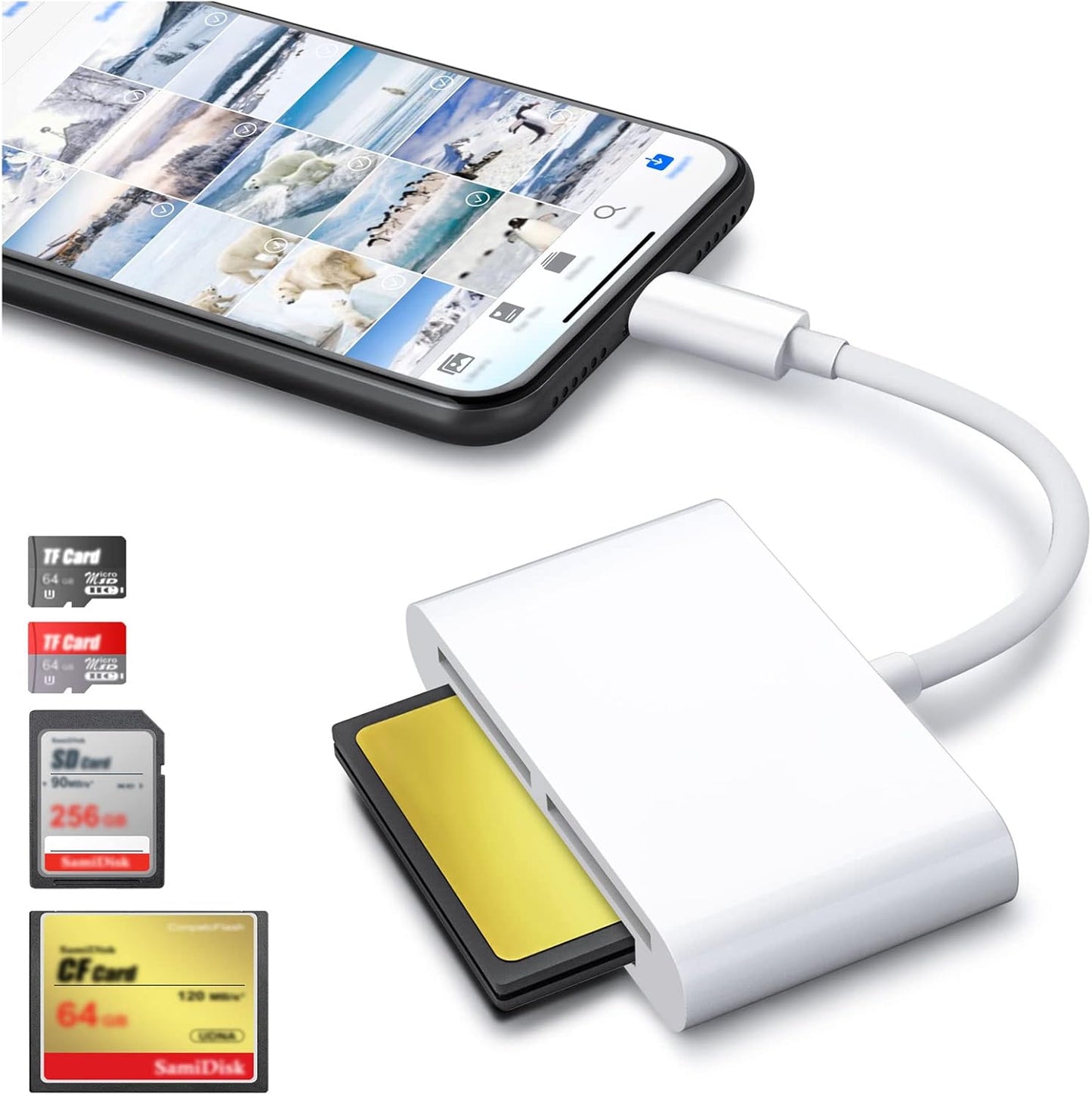 DenicMic Compact Flash Reader - Charge Your Device While Transferring Photos