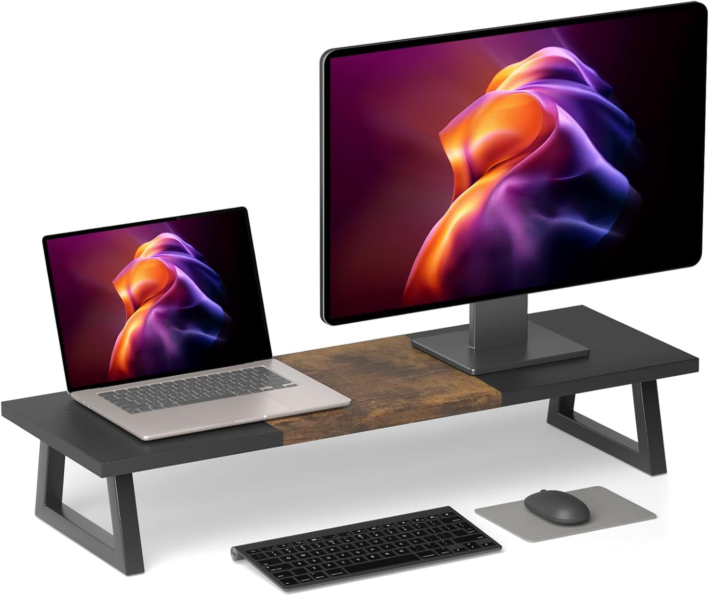 TEAMIX 31.5 inch Dual Monitor Riser for Home Office Organization