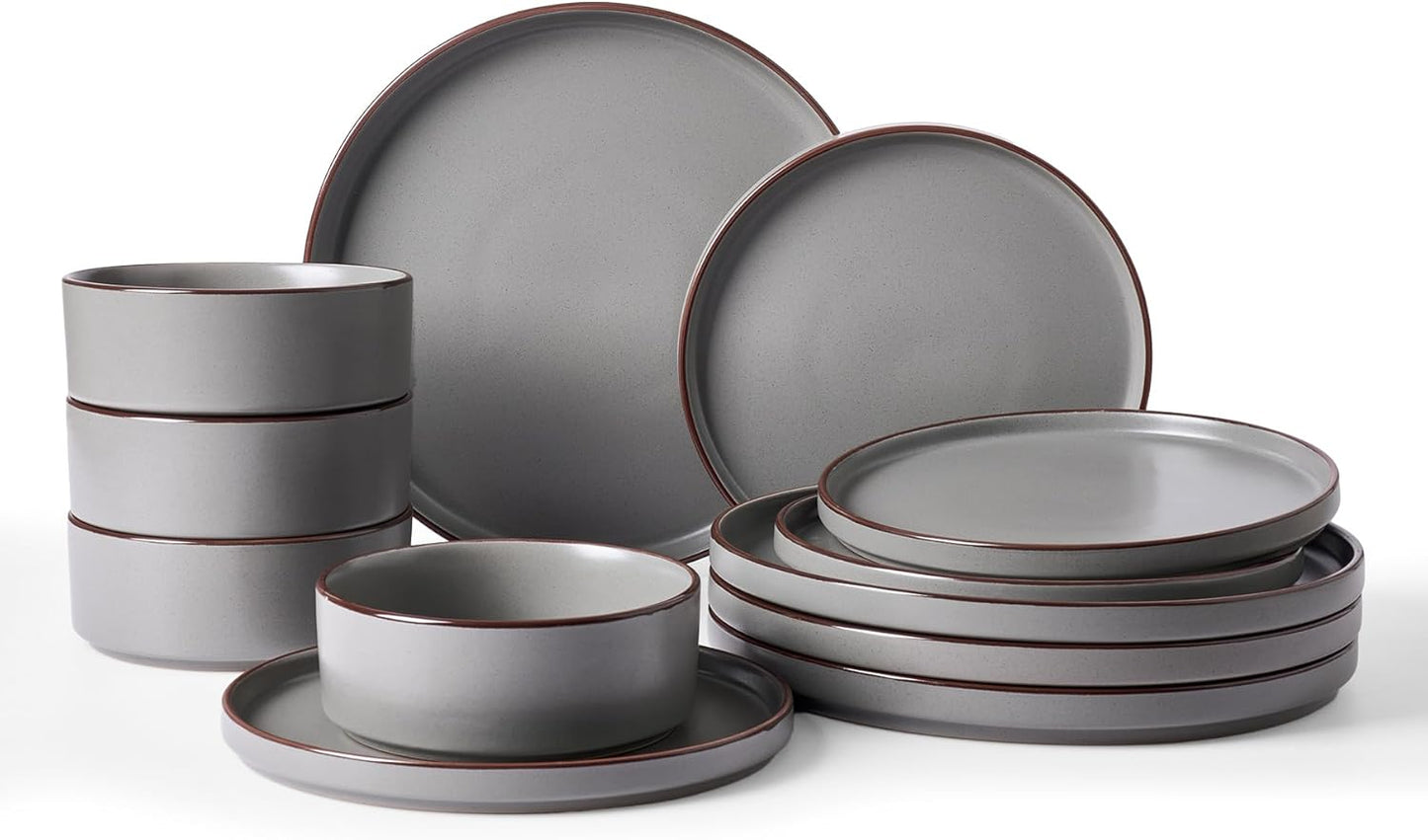 Famiware Nebula Ridge Stoneware Dinnerware Set for 4 People