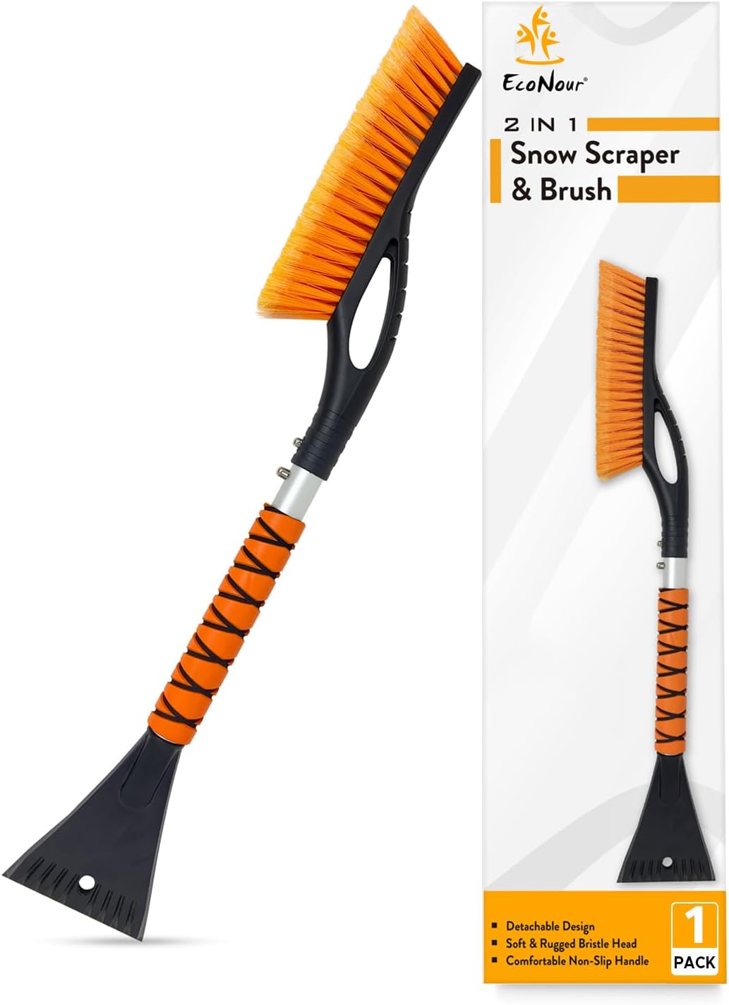 EcoNour 27 Aluminum Snow Brush | Efficient Ice Scraping