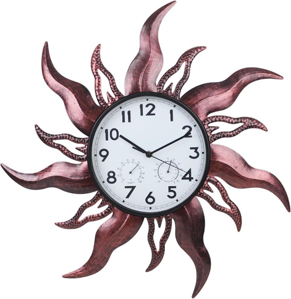 Large Outdoor Clock with Thermometer & Humidity for Patio