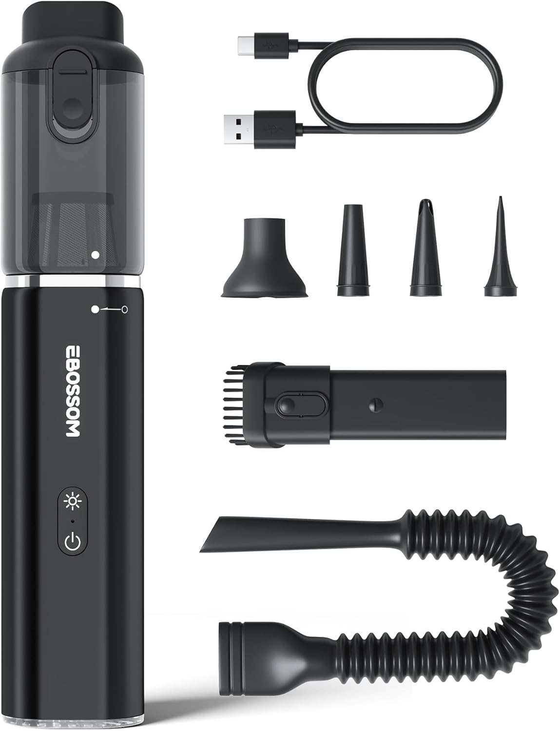 Powerful 21000Pa Car Vacuum - 2 Modes, LED Light