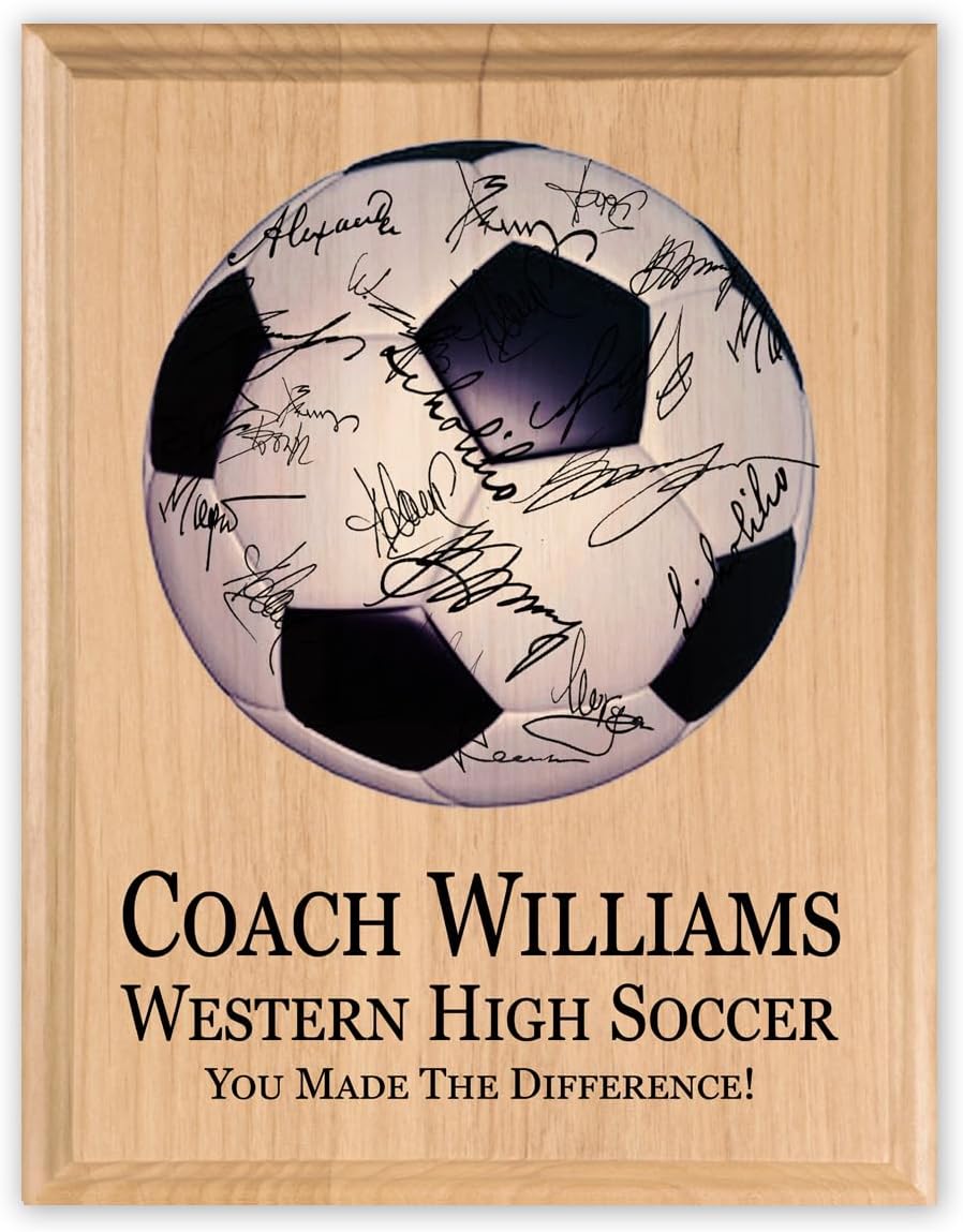 Personalized Soccer Coach Gift Plaque for Team Recognition