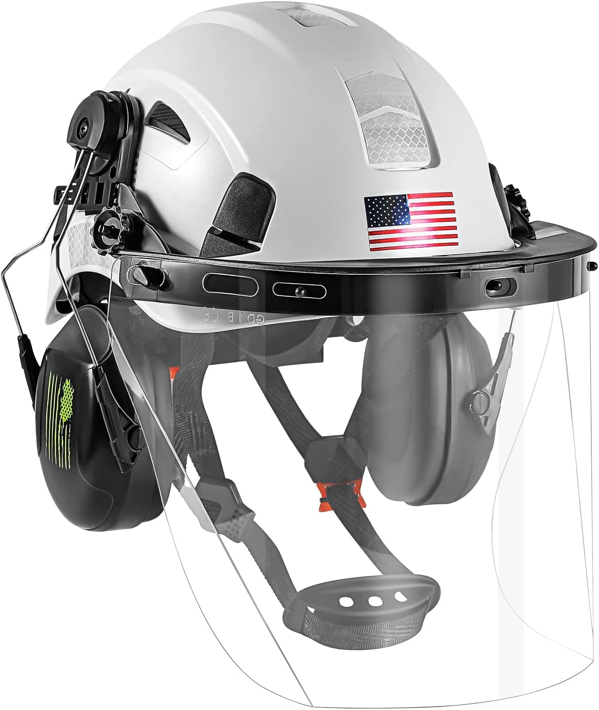 Forestry Safety Helmet with Clear Visor and Ear Muffs for Protection