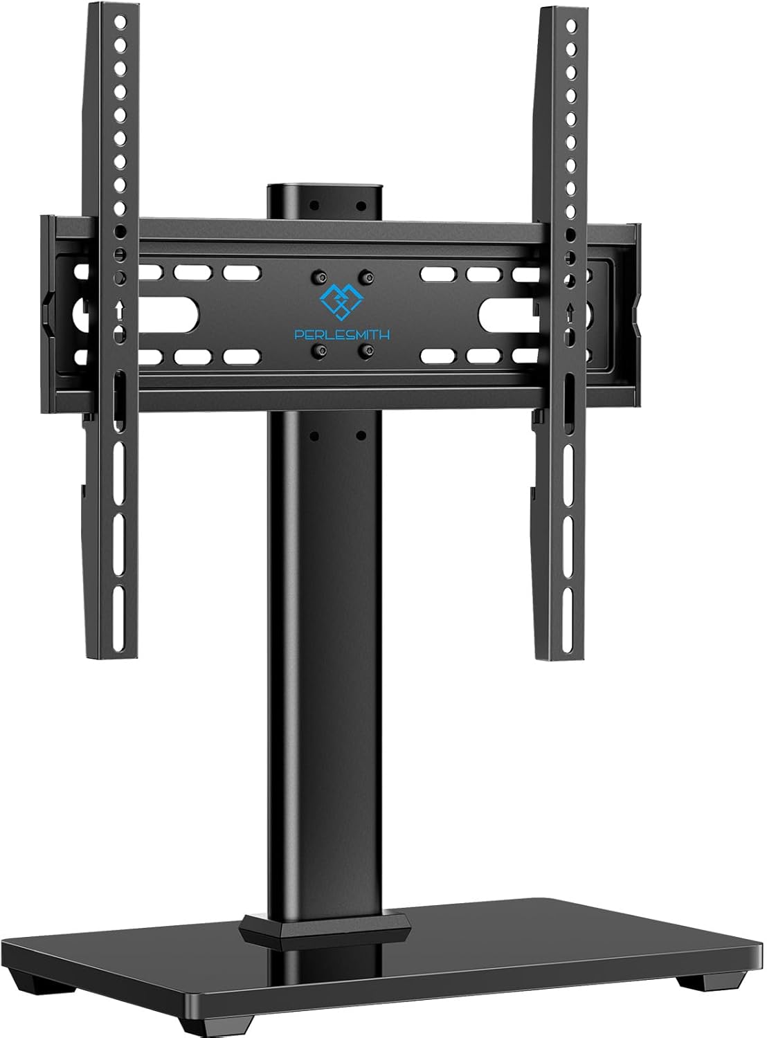 Adjustable TV Stand, Holds 88 lbs, Tempered Glass Base