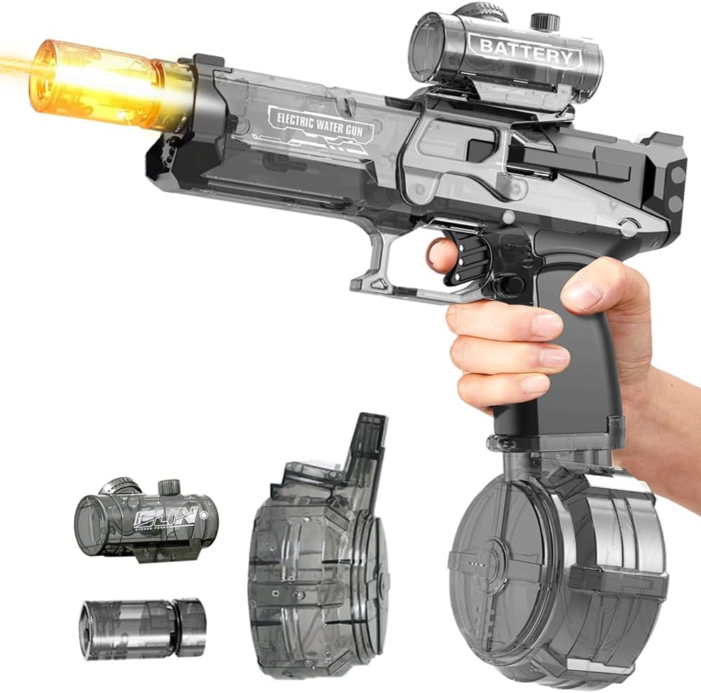 Electric Water Gun for Adults and Kids with LED Flame Effect