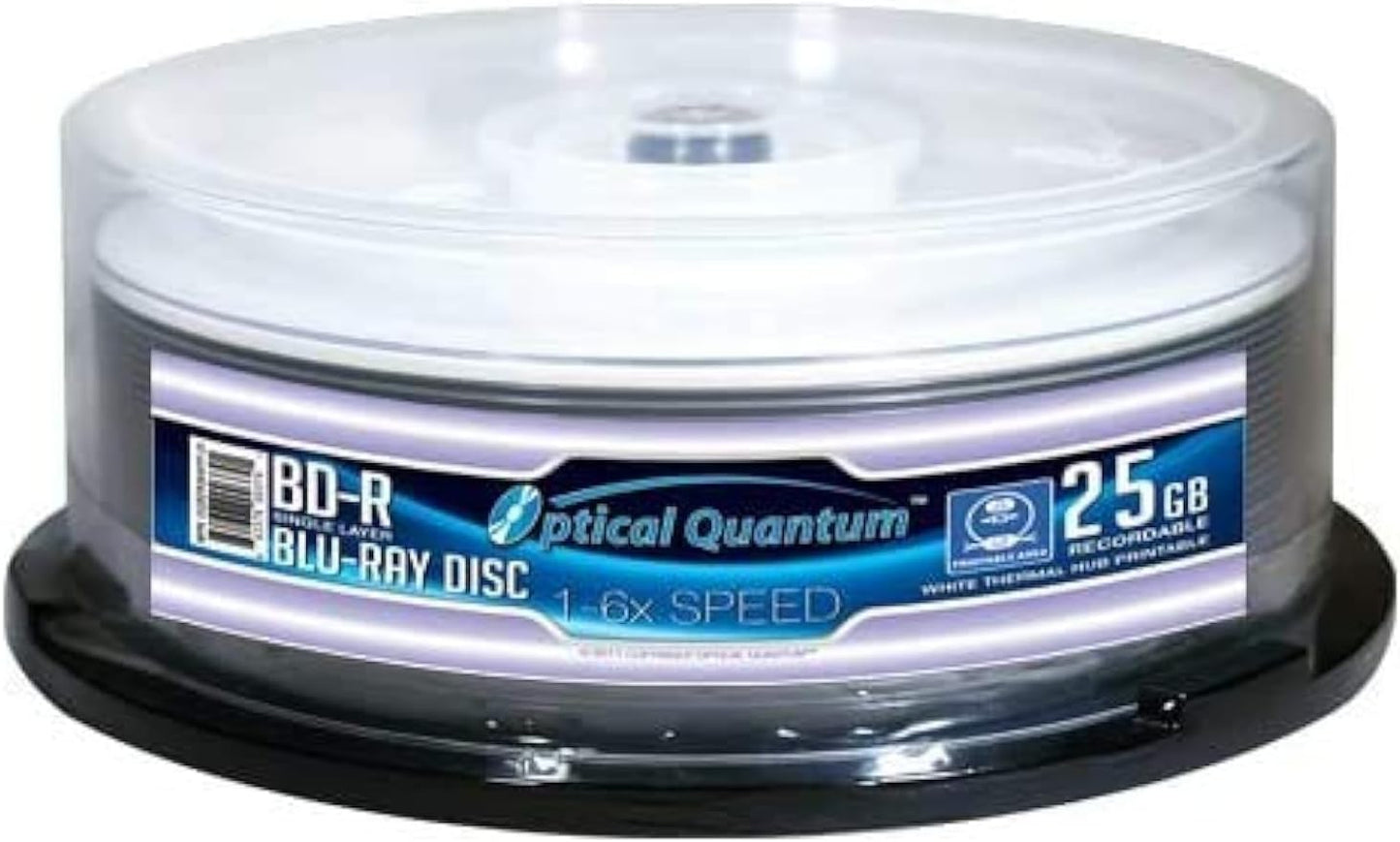 Optical Quantum 25 Pack 6X 25GB BD-R Blu-ray Discs for Storage
