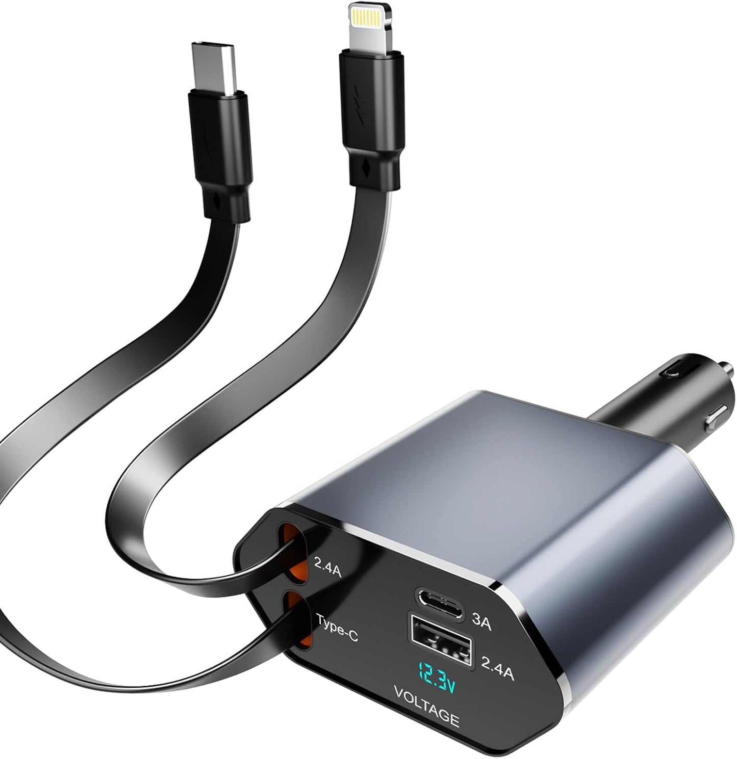Fast 4-in-1 Retractable Car Charger by VERSAF