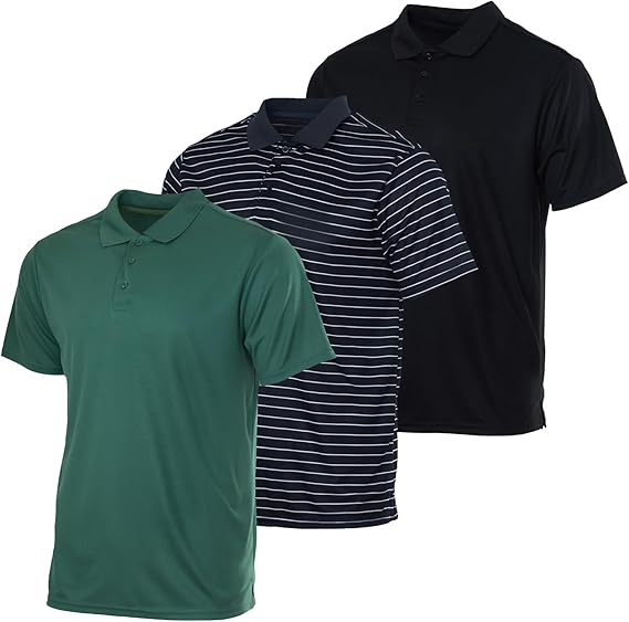 Real Essentials Men's Quick-Dry Athletic Performance Polo Shirt