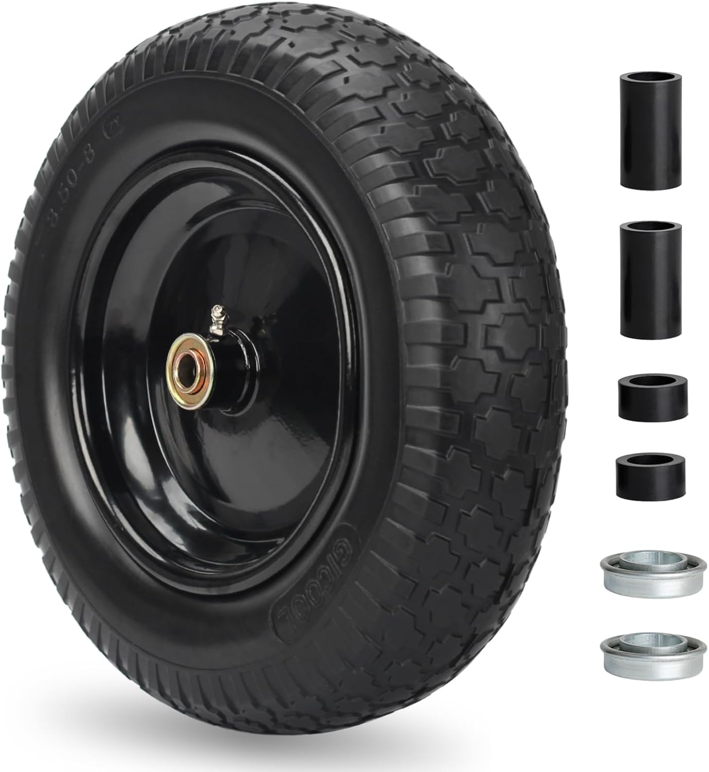 14.5 Wheelbarrow Tire Solid Flat-free Replacement for Trolleys