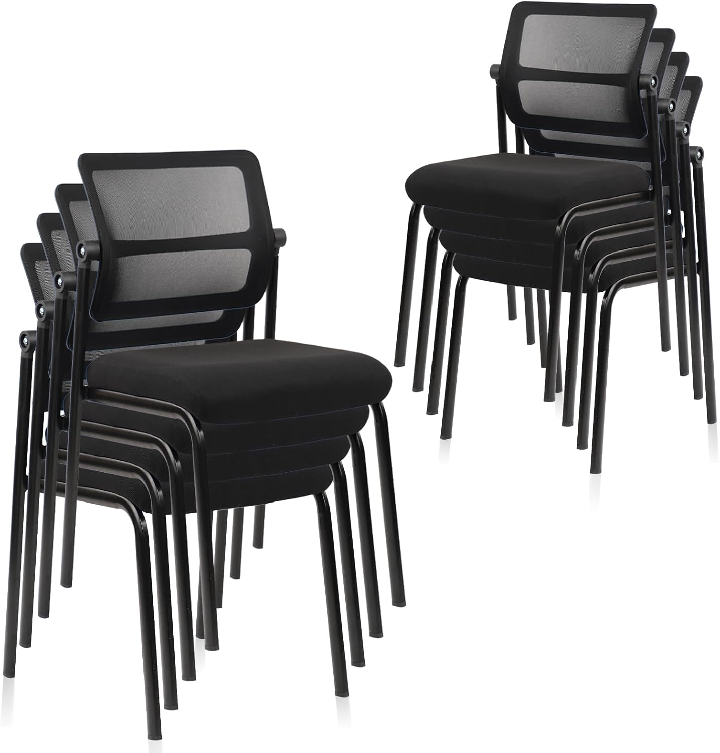 CLATINA Stacking Armless Office Chair with Adjustable Backrest