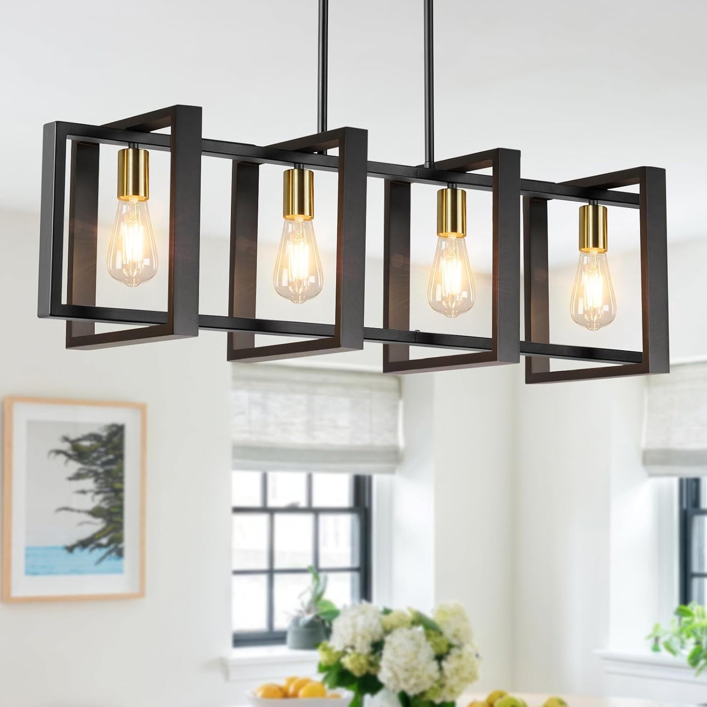 Brightever 4-Light Dining Room Light Fixture for Modern Homes
