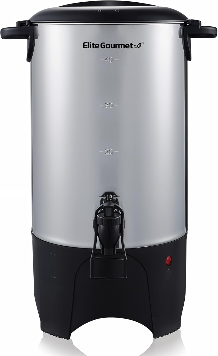Elite Gourmet 40 Cup Coffee Urn with Removable Filter for Easy Use