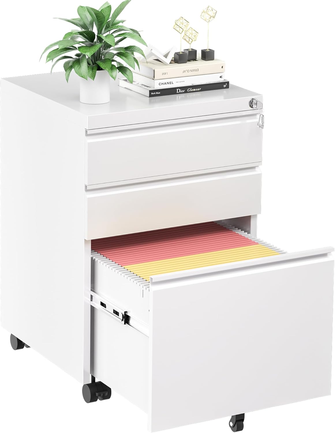 INTERGREAT 3 Drawer Filing Cabinet with Lock for Home Office