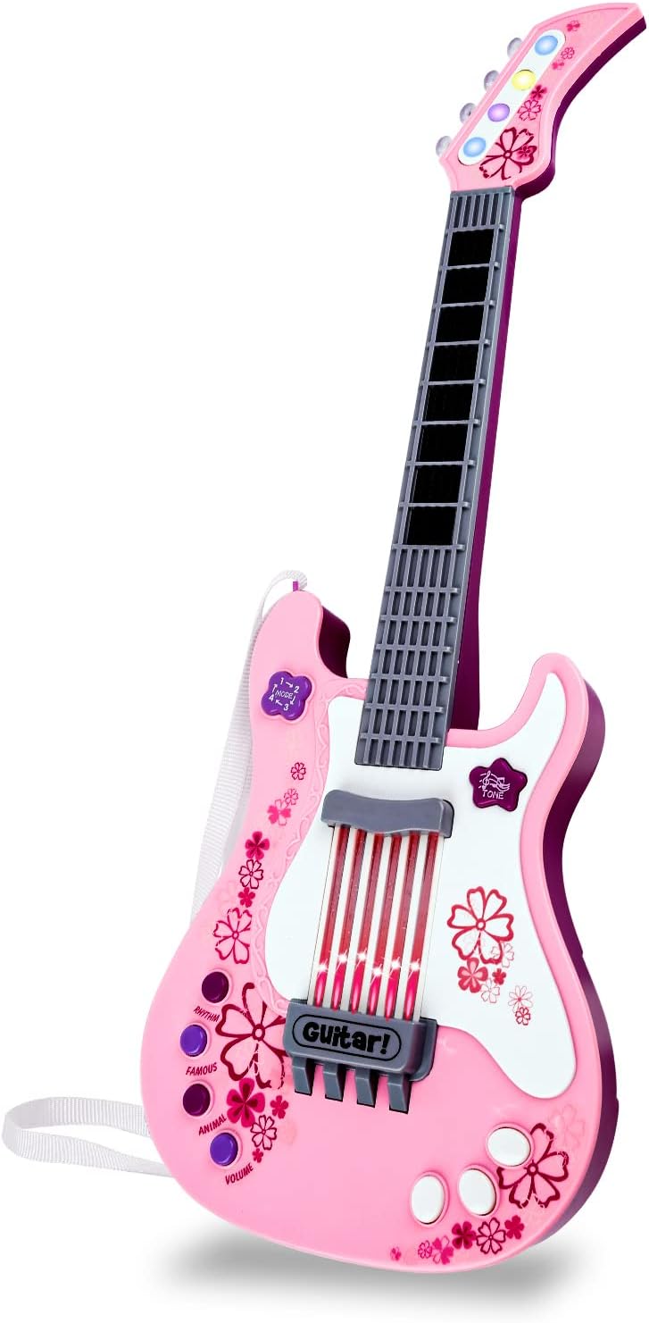 Playful Pink Electric Guitar for Girls, 3-5 Yrs