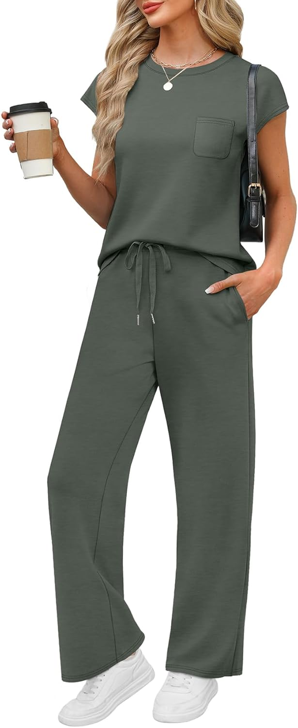 WIHOLL 2 Piece Sets for Women Casual Summer Travel Outfits