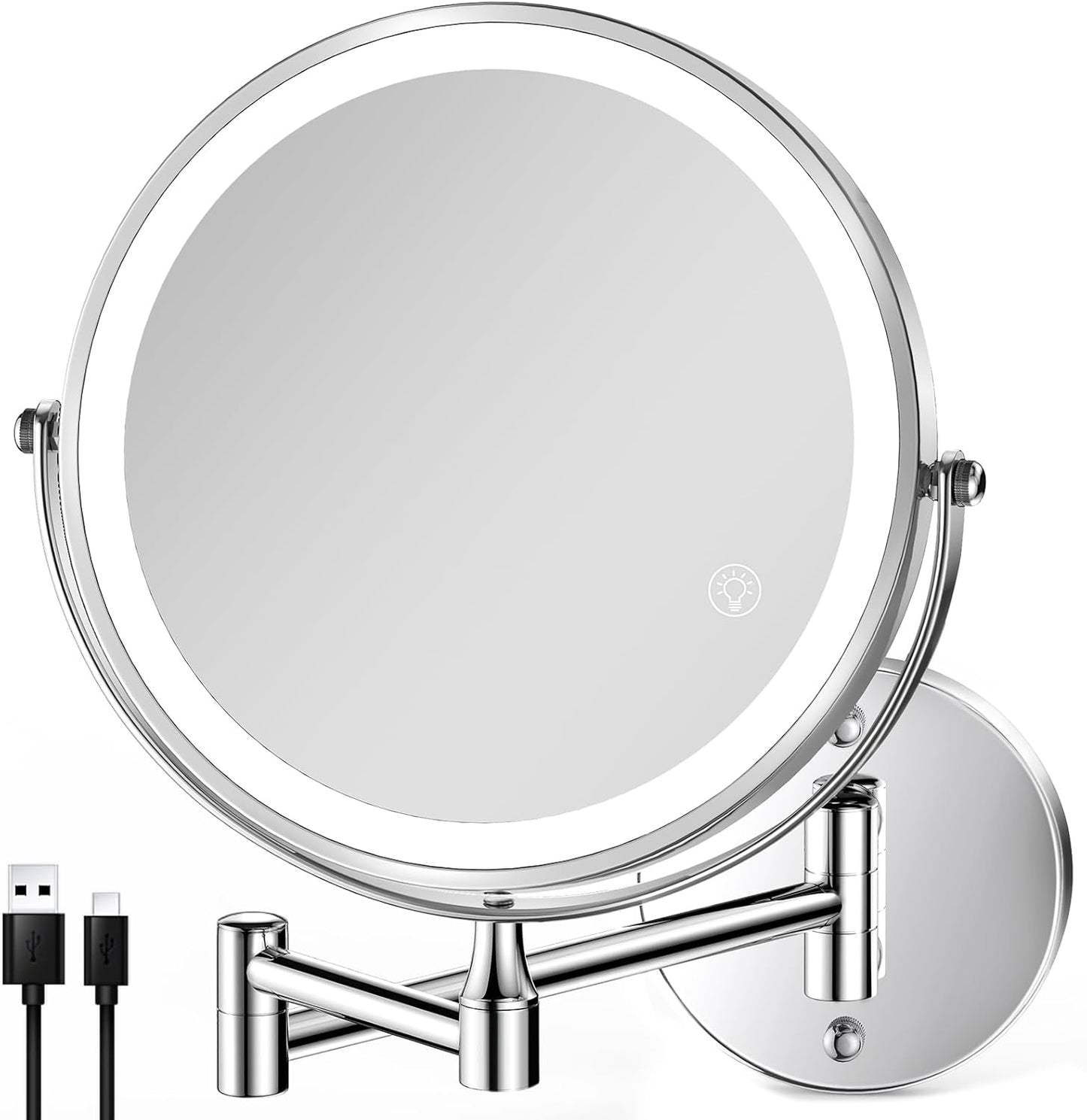 8.5 Inch Rechargeable Wall Mounted Lighted Makeup Mirror Review