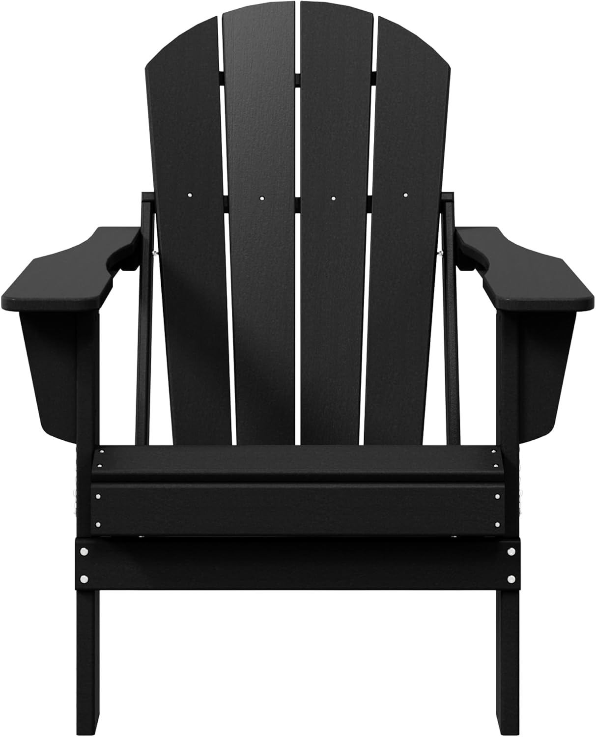 Malibu HDPE Outdoor Patio Folding Poly Adirondack Chair, Black