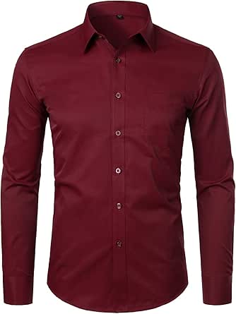 ZEROYAA Men's Long Sleeve Dress Shirt for Business and Casual Wear