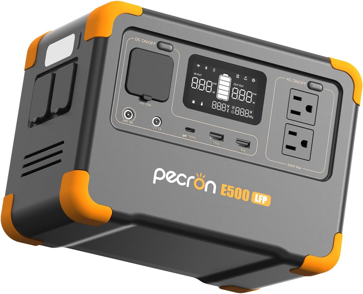 Pecorn E500LFP Portable Power Station for Camping and Emergencies