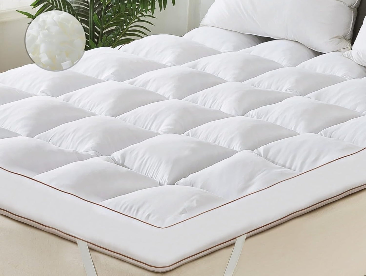 WhatsBedding 3 Inch Memory Foam Mattress Topper for Comfort