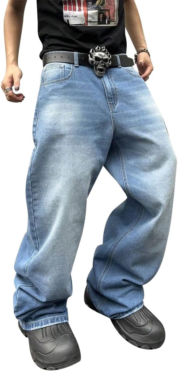 HUNGSON Baggy Jeans for Men and Women - Y2K Vintage Style