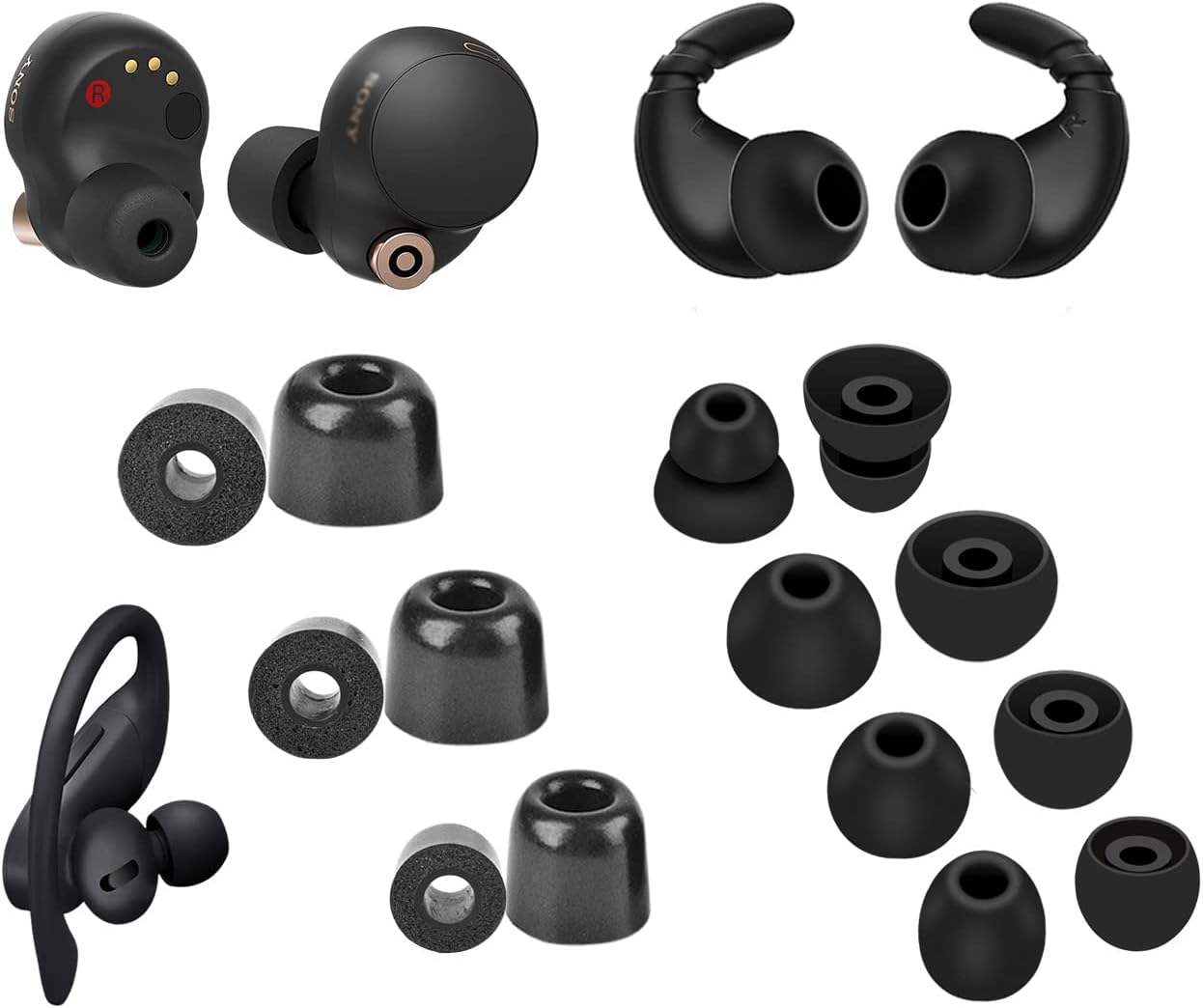 8 Pairs Sony WF-C700N Ear Hooks - Comfortable Memory Foam Tips