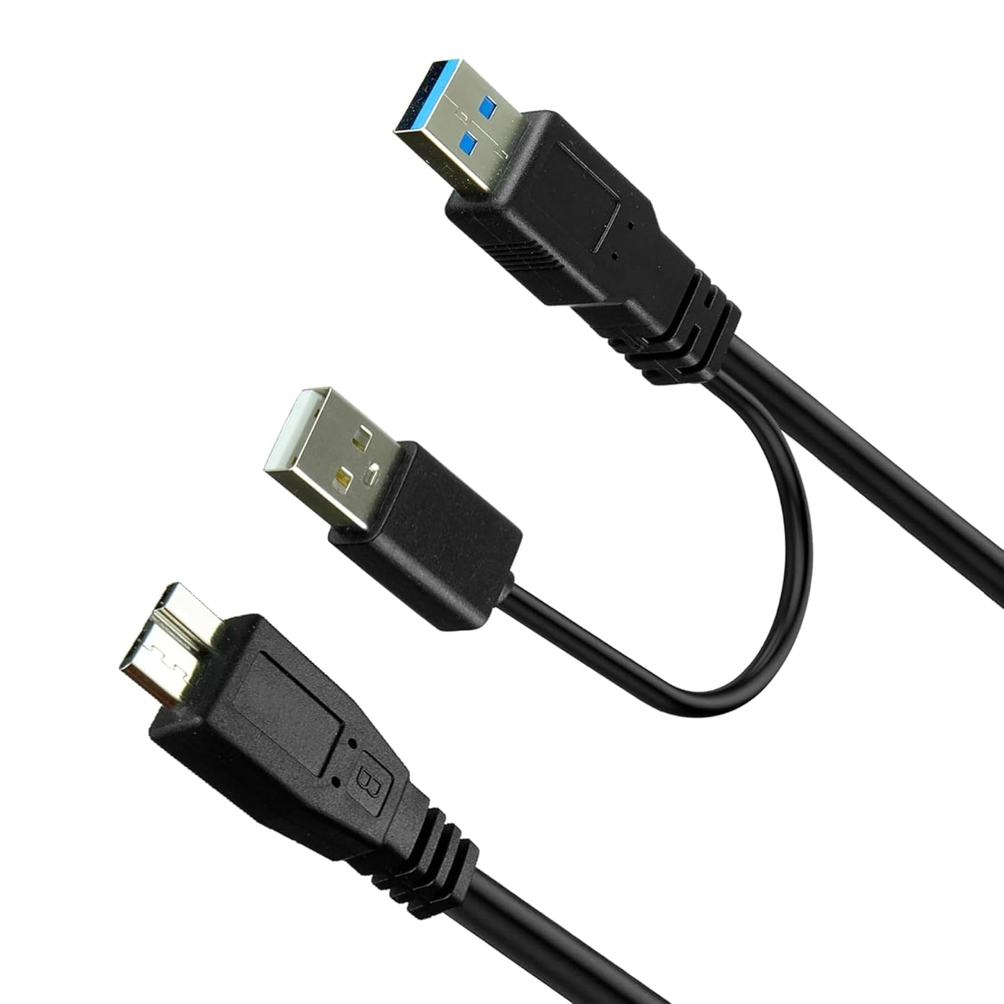 SaiTech IT 1ft USB 3.0 Y-Shaped Cable - High-Speed Data Transfer