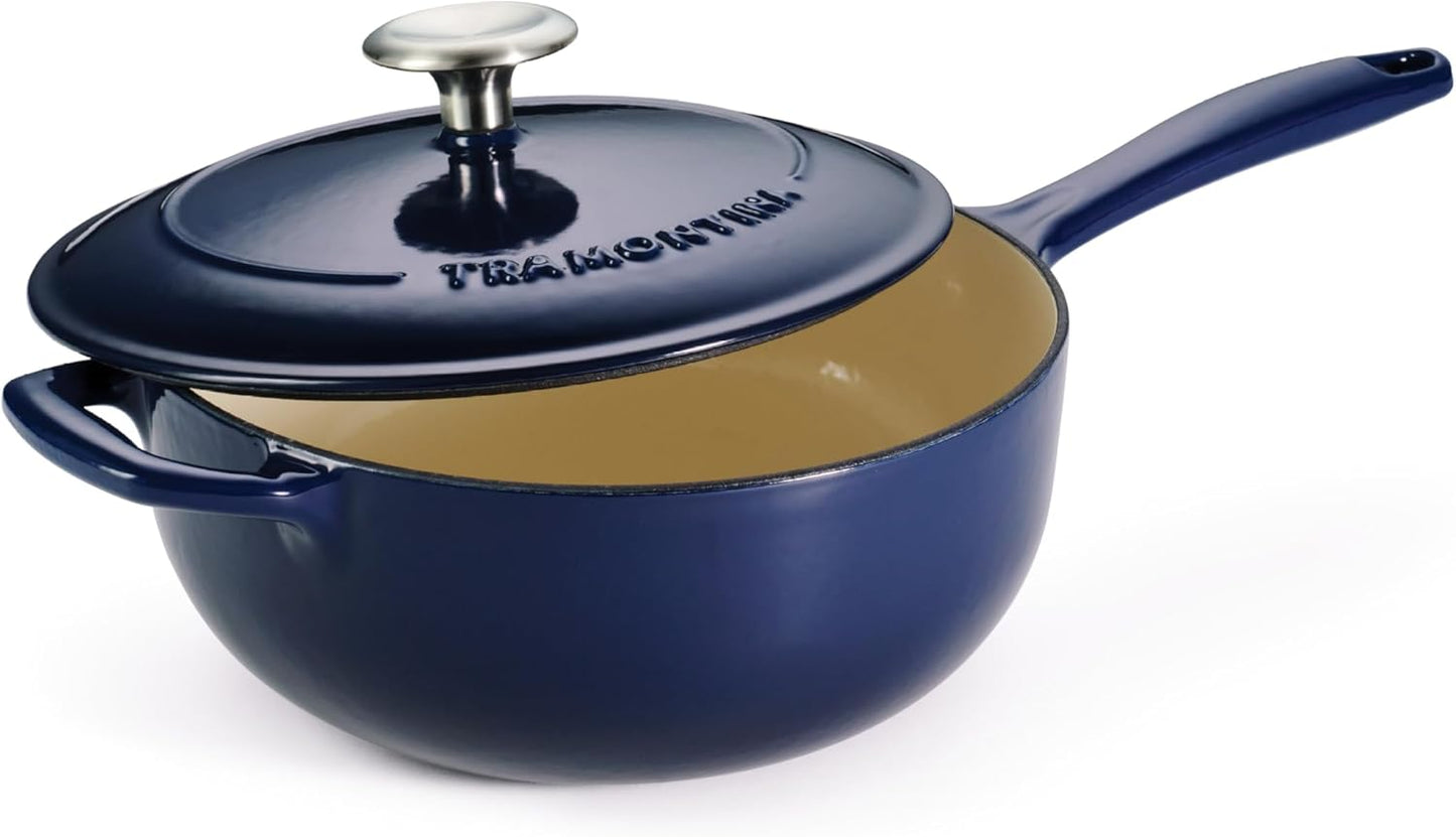 Tramontina Bestow Enameled Cast Iron Saucier Pan for Cooking