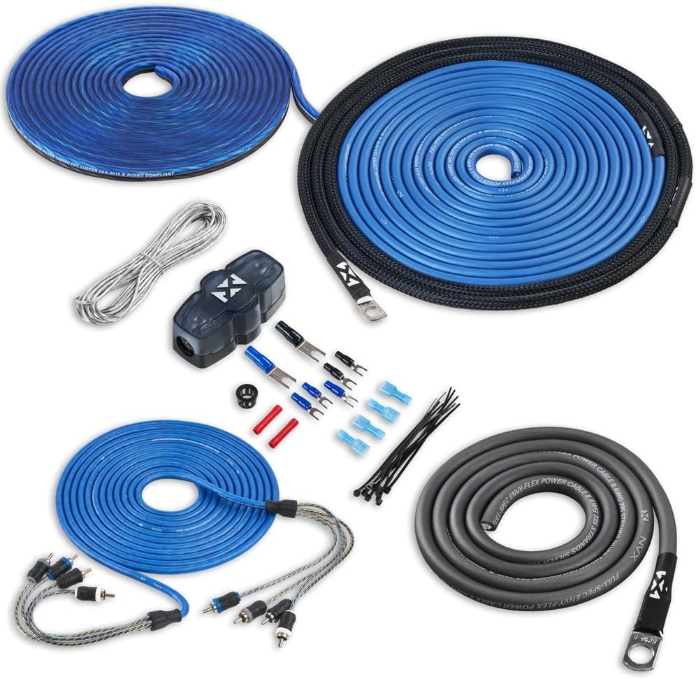 NVX True 8 Gauge AWG Complete Amplifier Wiring Kit for Audio