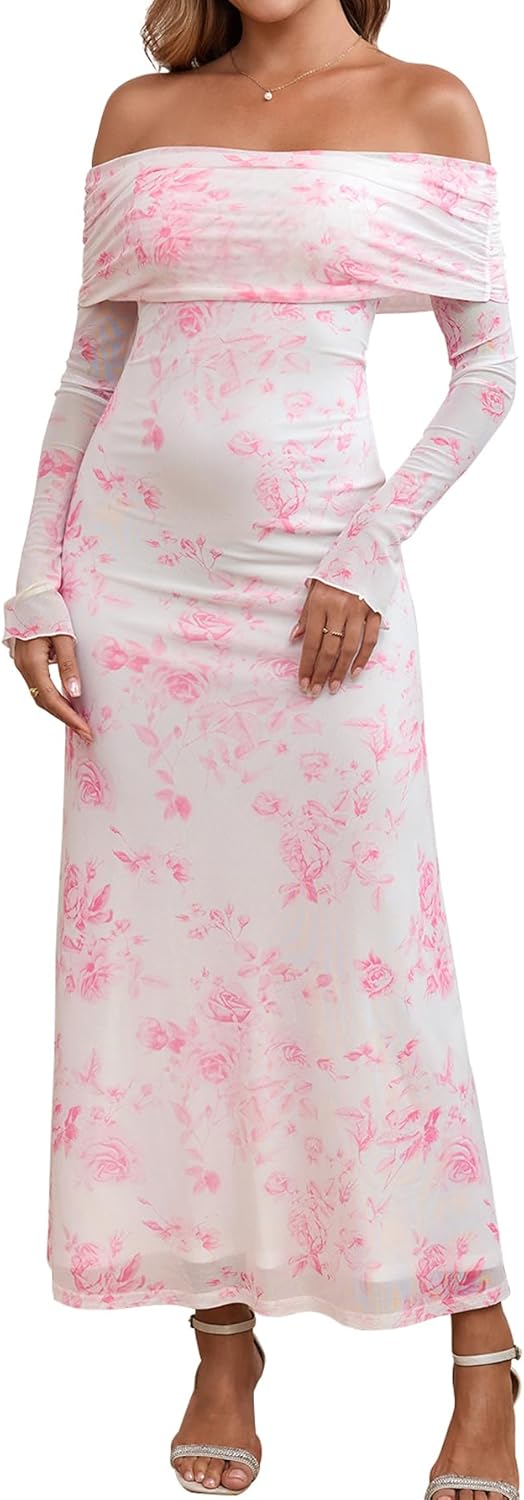 KUTUMAI Off Shoulder Bodycon Maxi Dress for Elegant Occasions