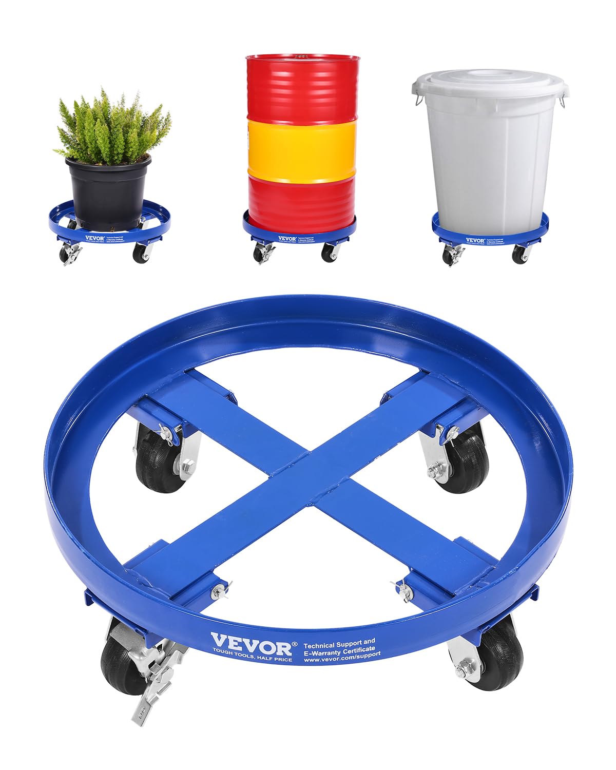 VEVOR 55 Gallon Drum Dolly for Easy Heavy-Duty Barrel Transport