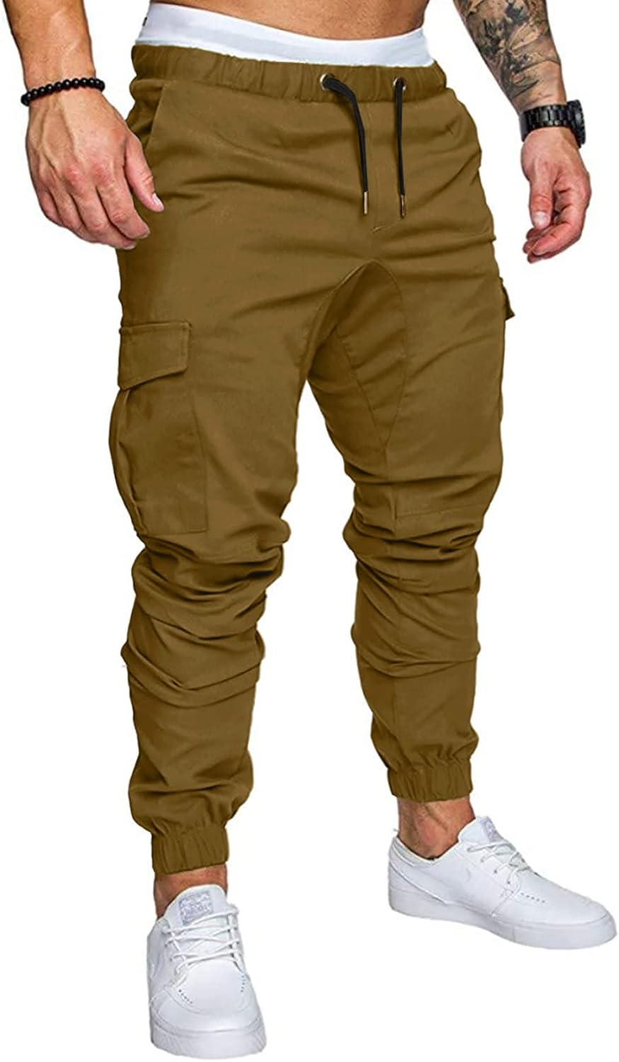 Mens Fashion Cargo Pants - Casual Cotton Tapered Joggers