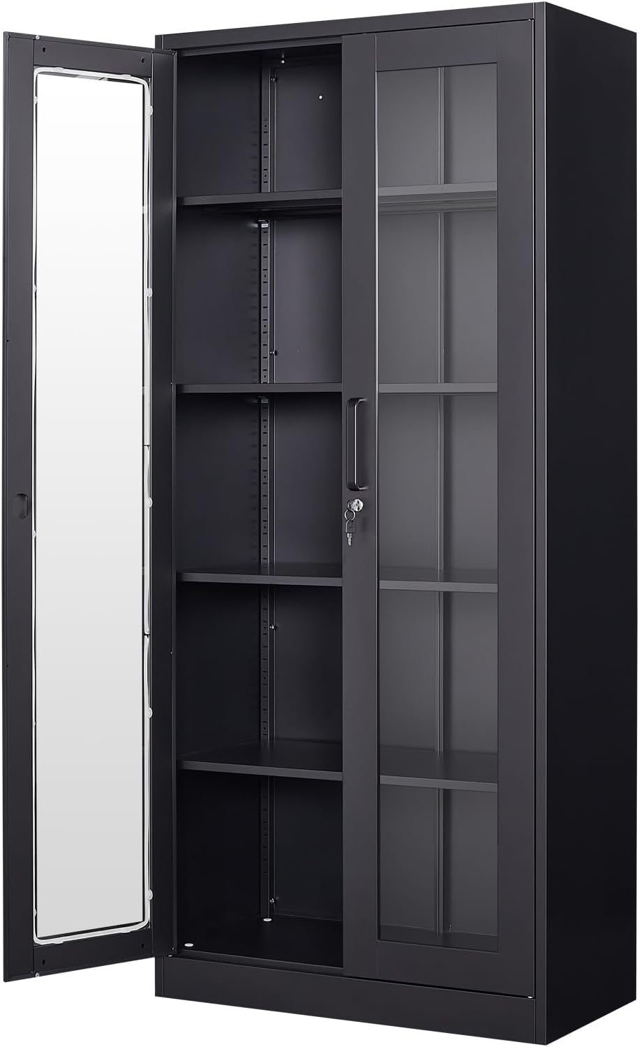 Display Storage Cabinet with Glass Door for Home and Office