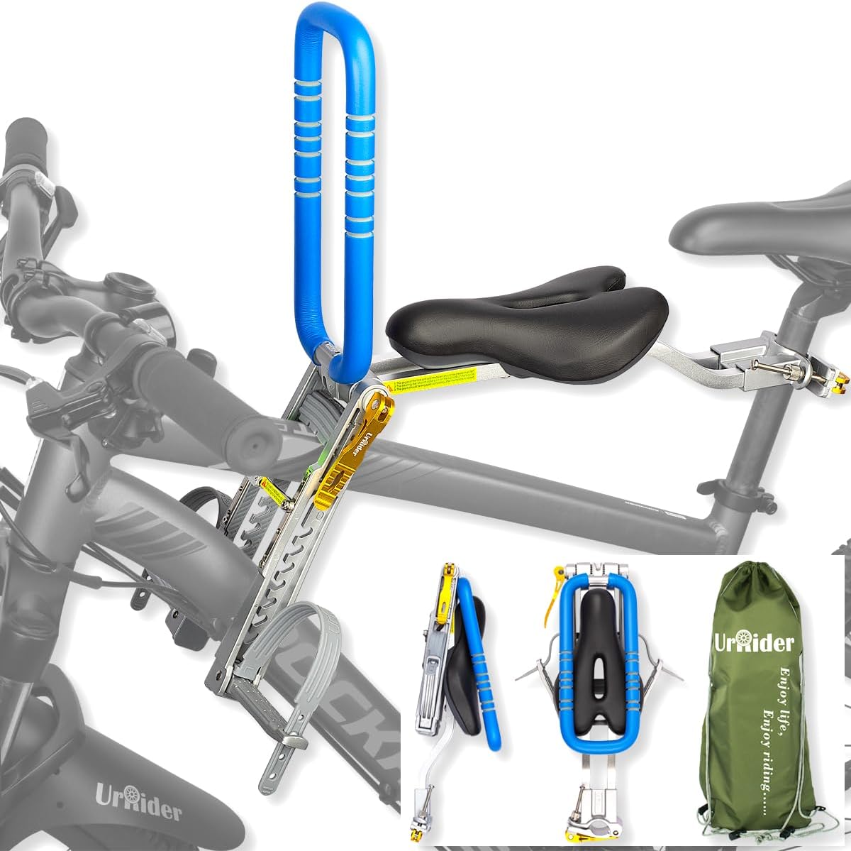 Child Bike Seat for Kids 2-6 Years, Portable & Lightweight