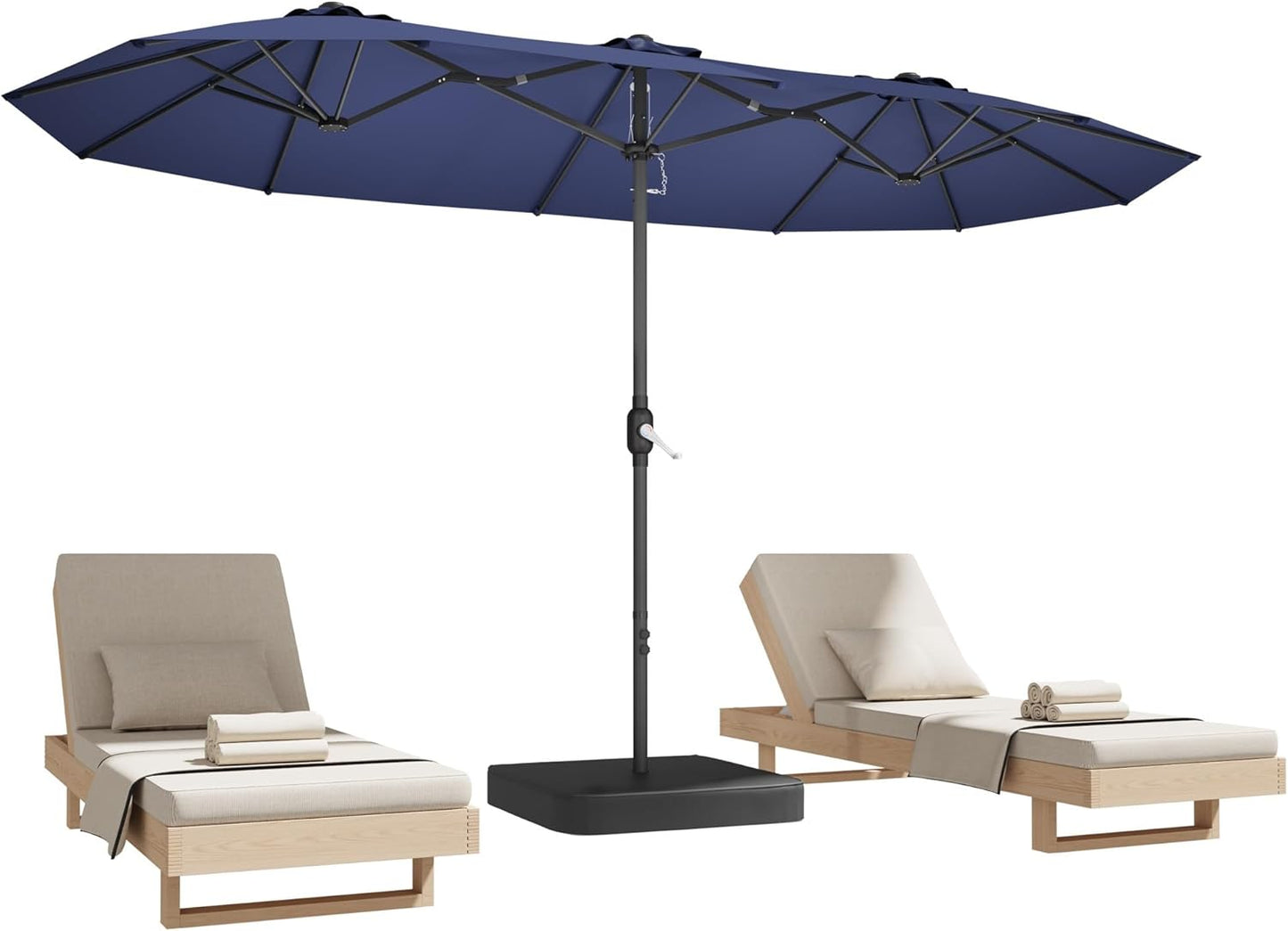 15ft Double-Sided Patio Umbrella for Poolside and Garden