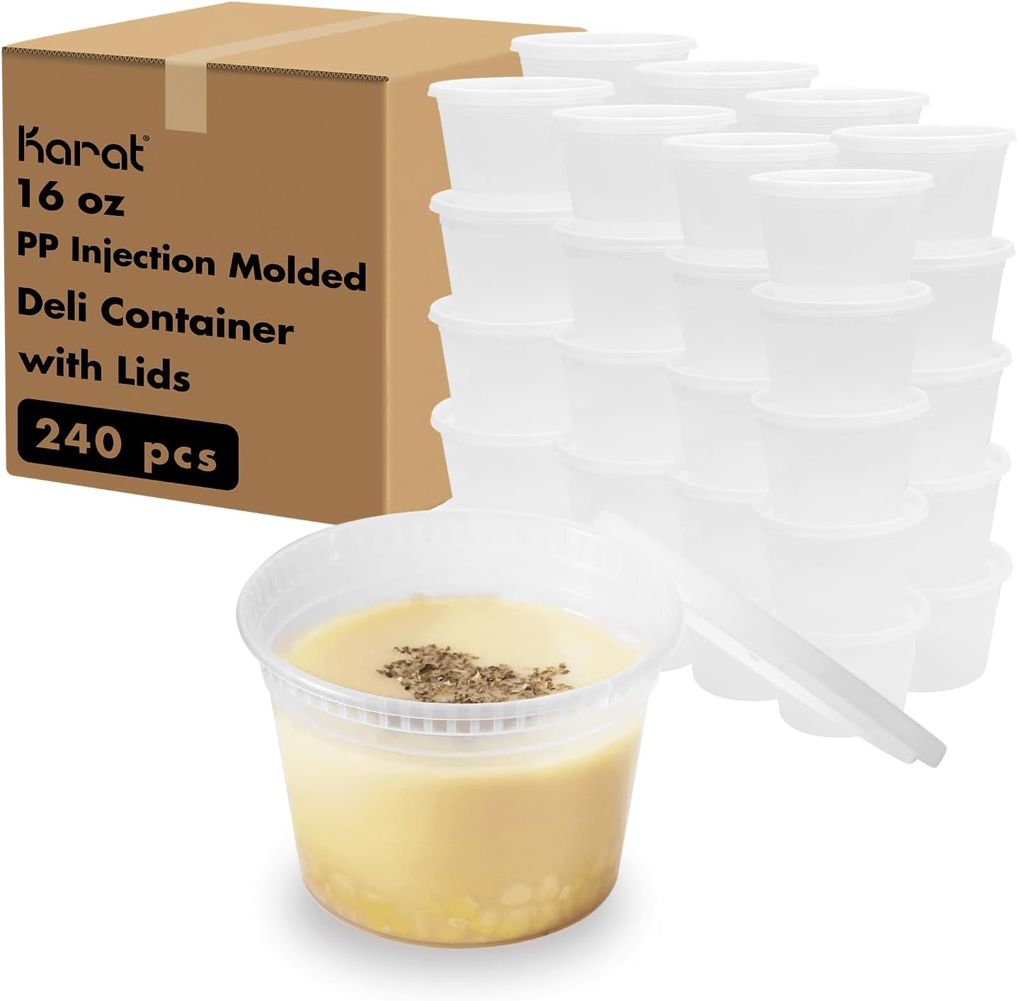 Karat 16oz Clear PP Injection Molded Round Deli Containers