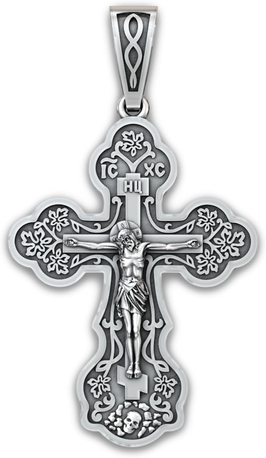 Orthodox Cross Necklace for Women - 925 Sterling Silver Jewelry