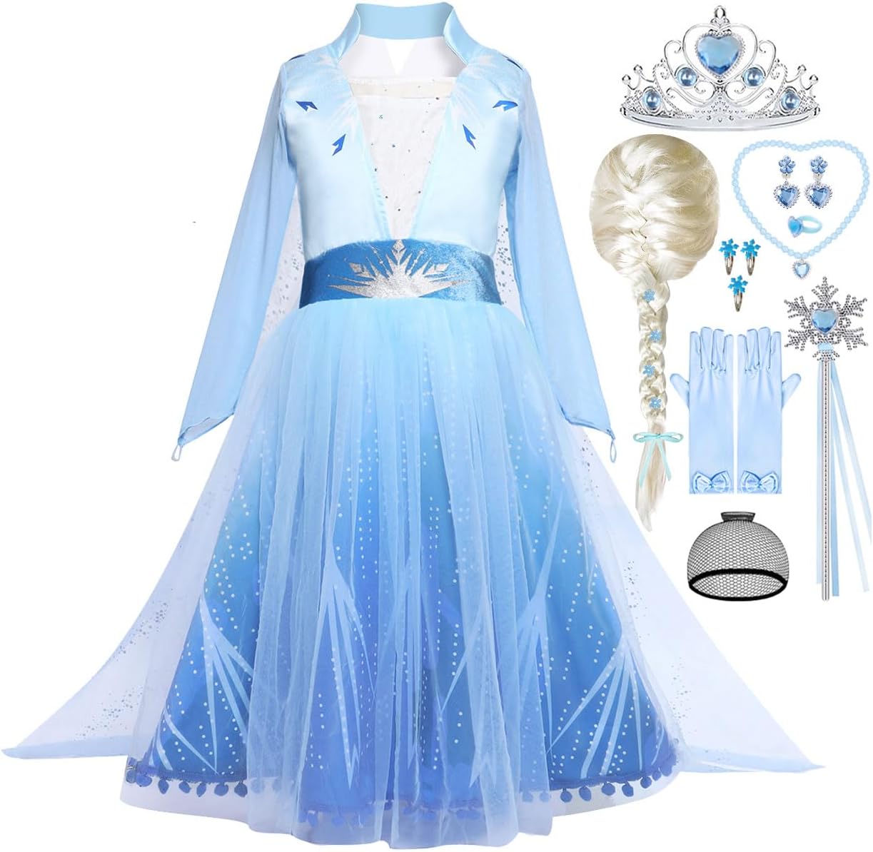 Blue Snow Princess Costume for Little Girls - Perfect for Parties