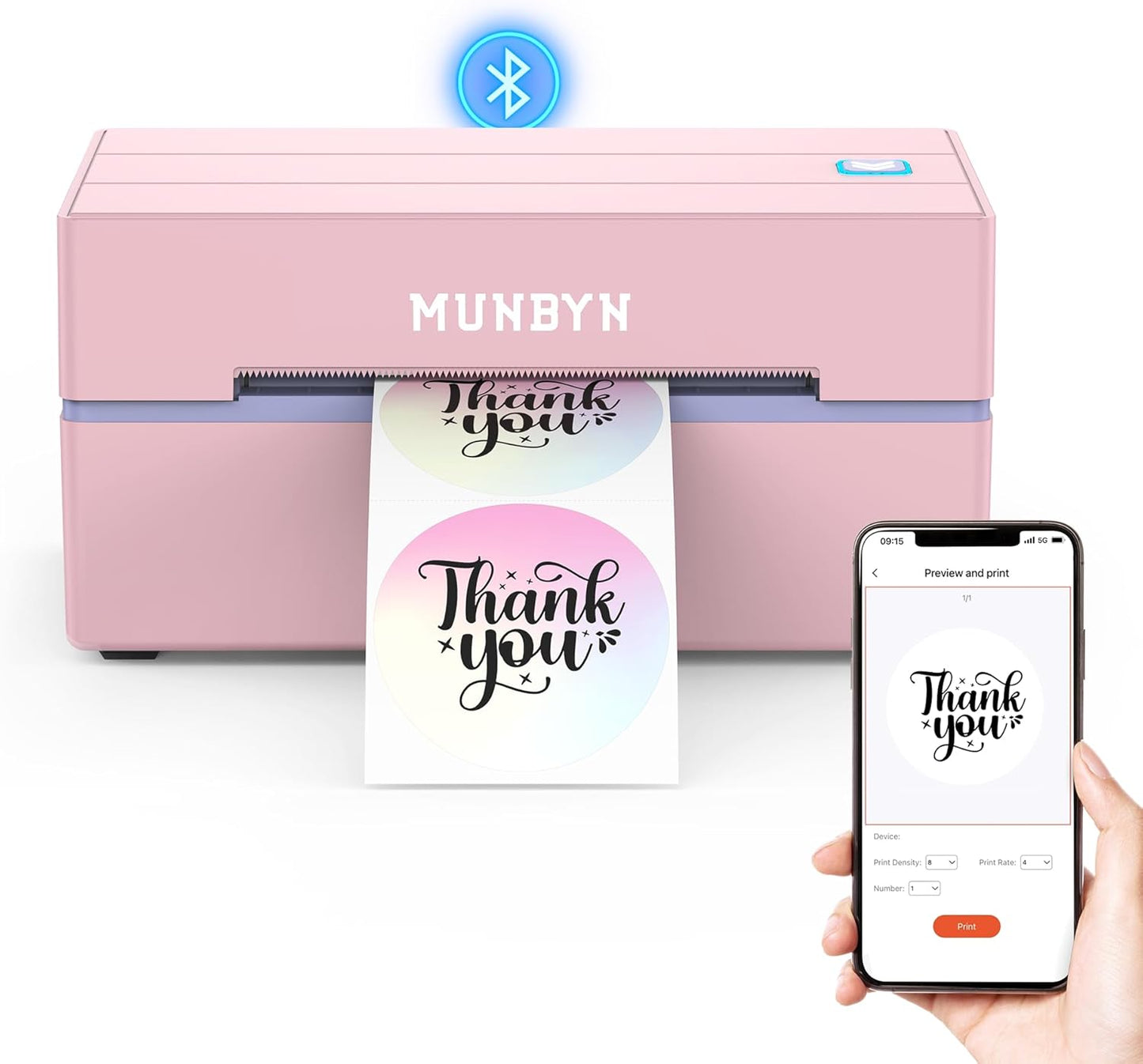 MUNBYN Bluetooth Thermal Label Printer 130B for Shipping Needs