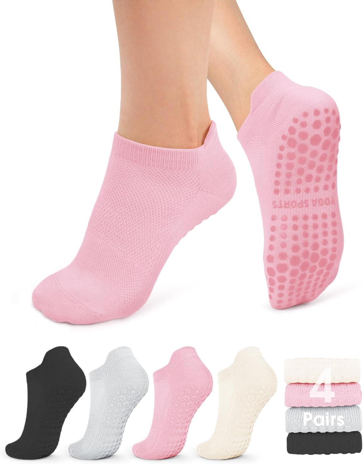 Non Slip Pilates Socks for Women - Grip for Barre