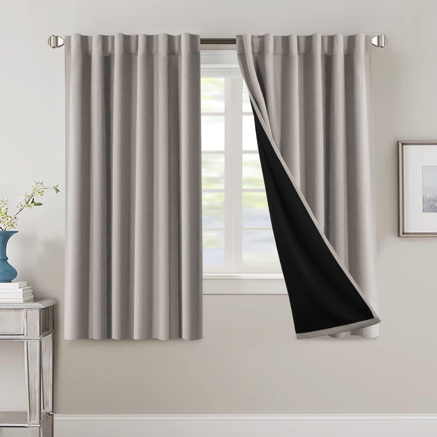 100% Blackout Curtains for Bedroom - Thermal Insulated Drapes