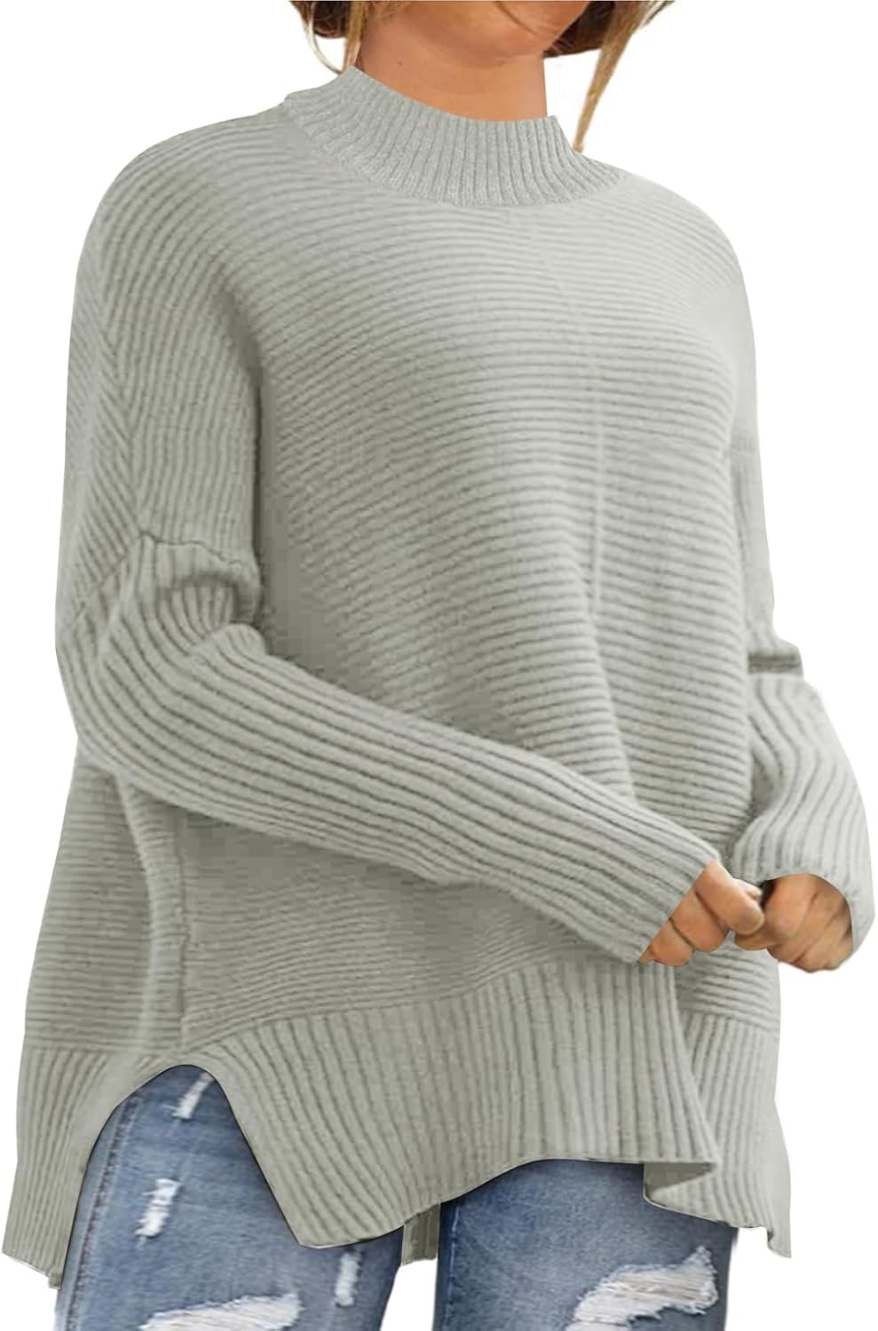 Eytino Womens Plus Size Sweaters Long Sleeve Casual Tunic