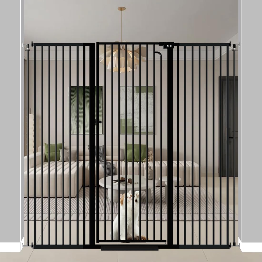 57 Extra Tall Pet Gate for Cats and Dogs - Ultra Narrow Design