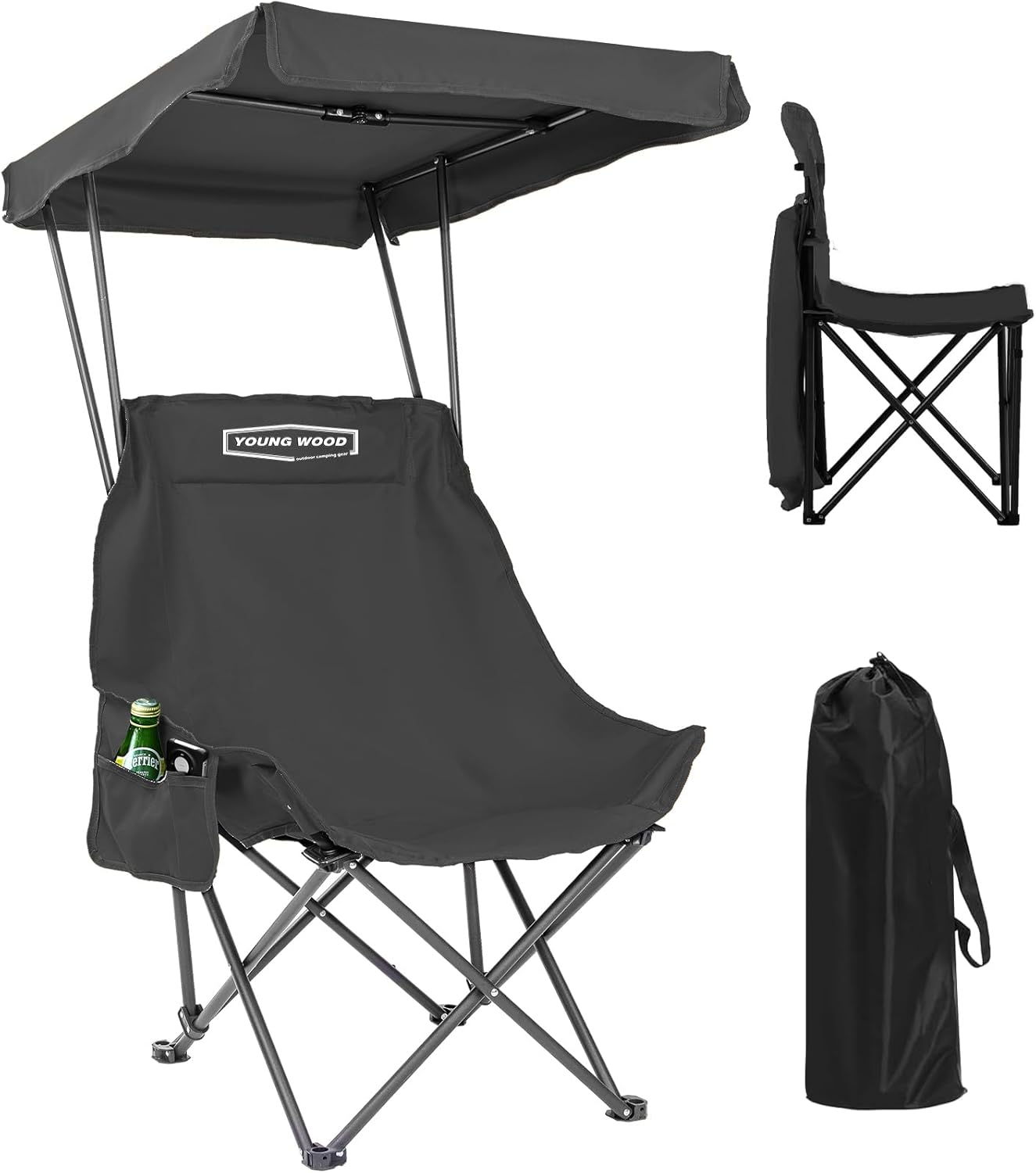Portable Beach Chair with Shade Canopy - Easy Open/Close
