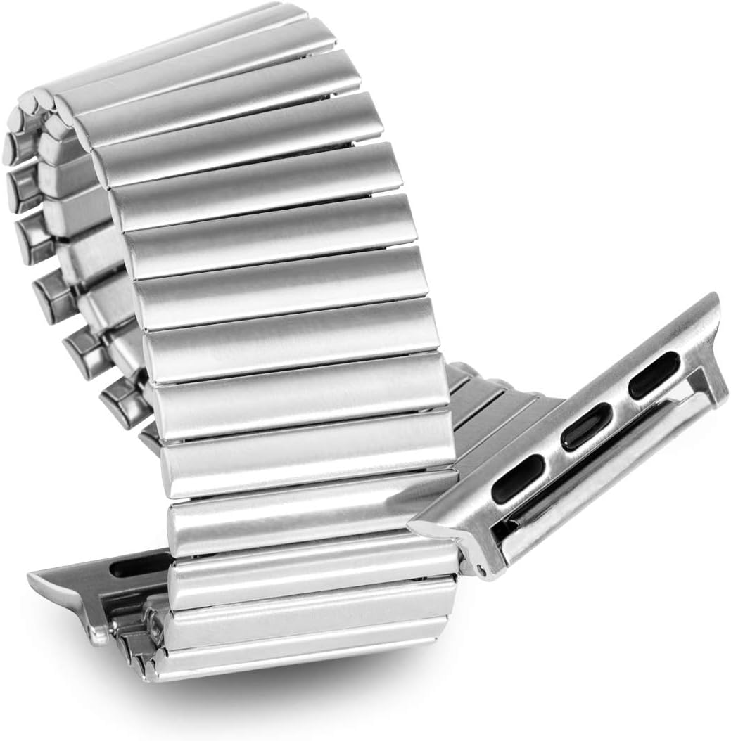Stainless Steel Stretchable Band for Apple Watch, Expansion Clasp, Black - YOUKEX